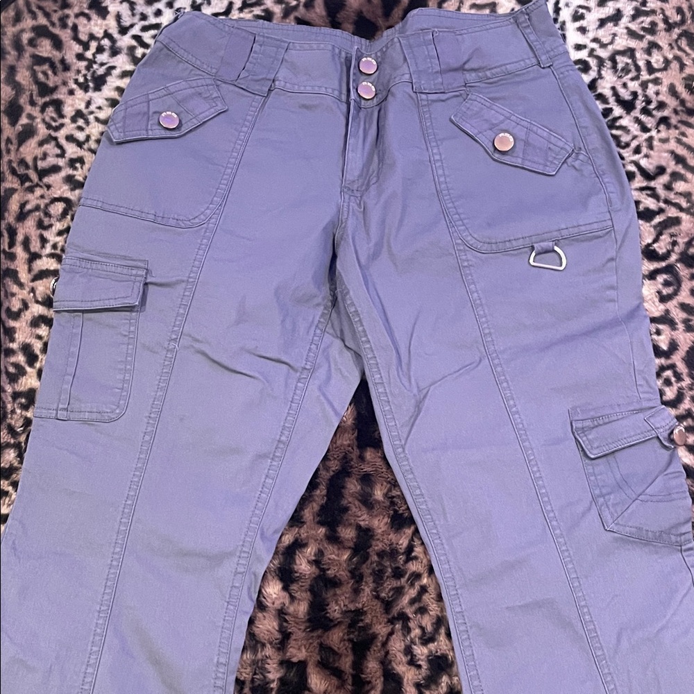 RSQ Women’s Low rise Cargo Pants in Blue Gray